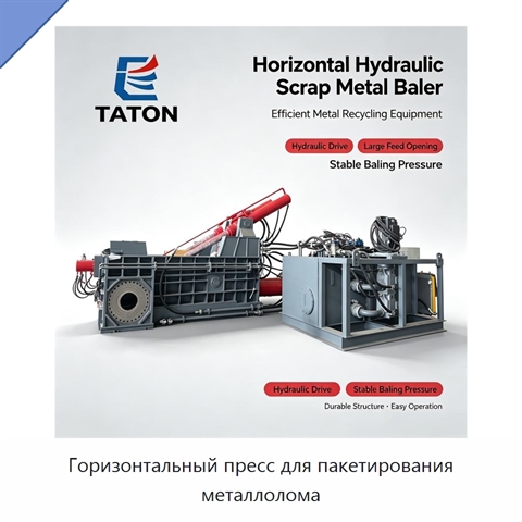 Горизонтальный пресс для пакетирования металлолома