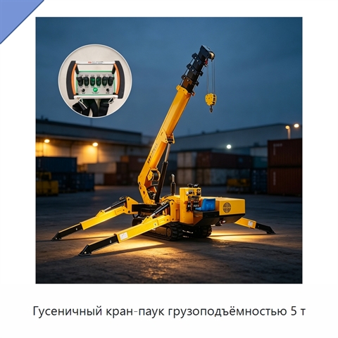 Гусеничный кран-паук грузоподъёмностью 5 т