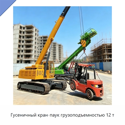 Гусеничный кран-паук грузоподъемностью 12 т
