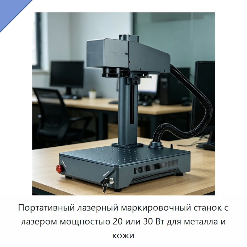 Портативный лазерный маркировочный станок с лазером мощностью 20 или 30 Вт для металла и кожи — Лазерные маркировочные станки