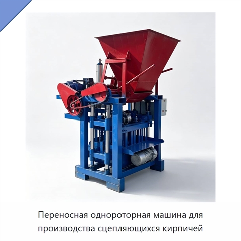 Переносная однороторная машина для производства сцепляющихся кирпичей