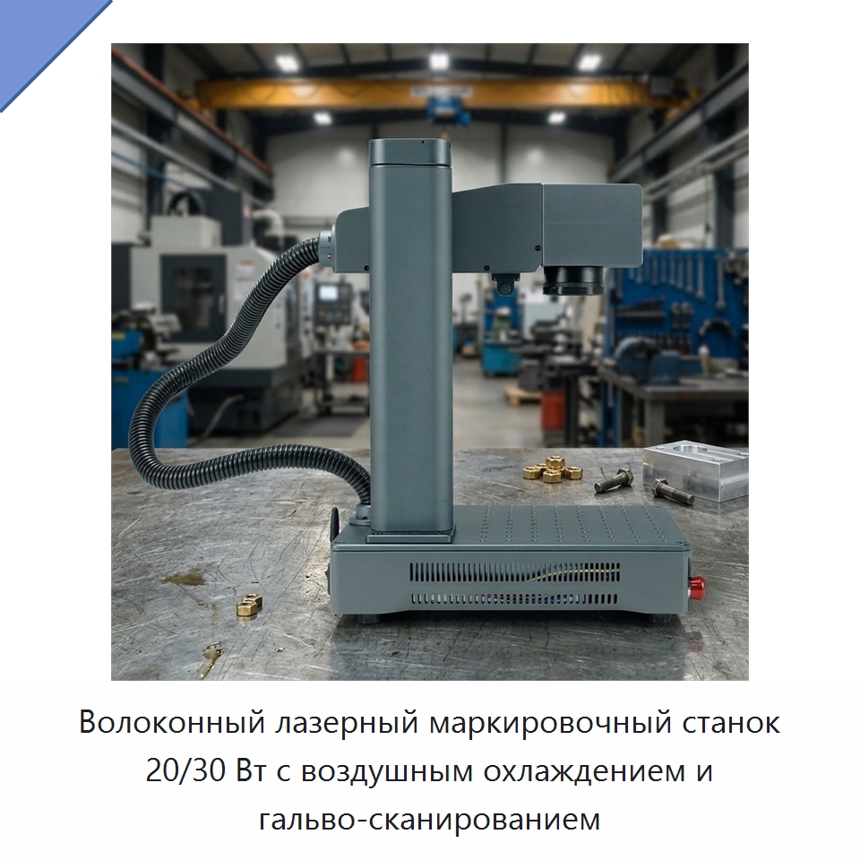 Волоконный лазерный маркировочный станок 20/30 Вт с воздушным охлаждением и гальво-сканированием — Лазерные маркировочные станки