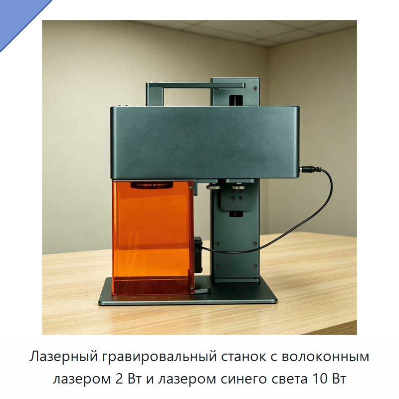 Лазерный гравировальный станок с волоконным лазером 2 Вт и лазером синего света 10 Вт — Лазерные маркировочные станки