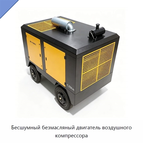 Бесшумный безмасляный двигатель воздушного компрессора