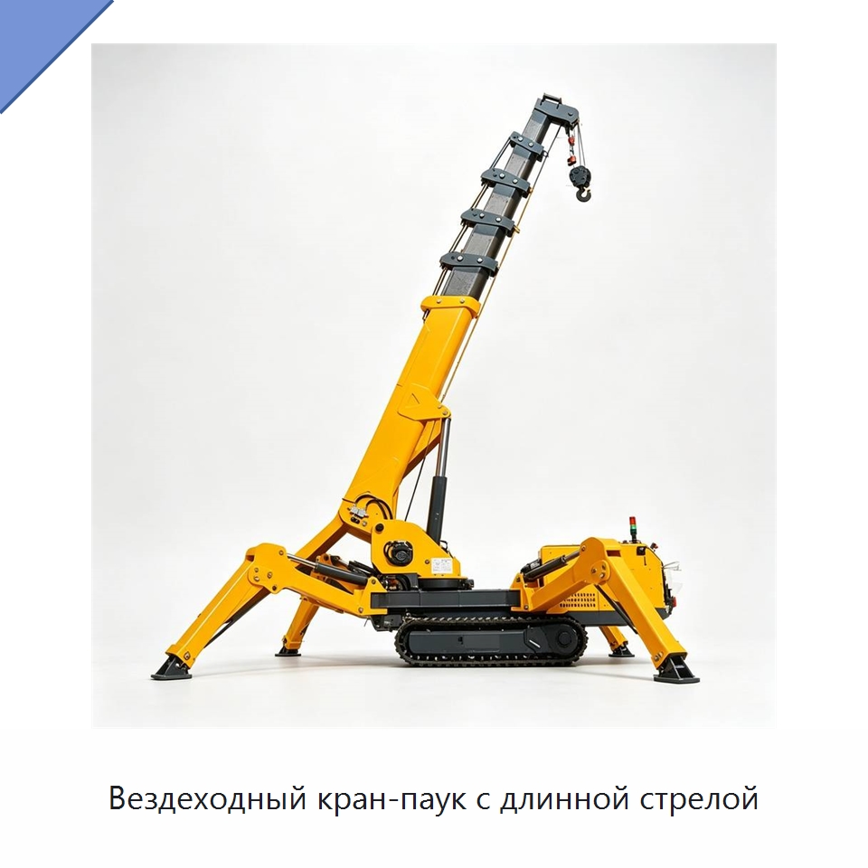 Вездеходный кран-паук с длинной стрелой — Краны