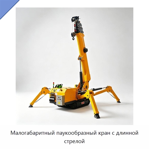 Малогабаритный паукообразный кран с длинной стрелой
