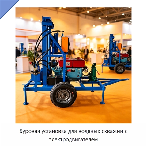 Буровая установка для водяных скважин с электродвигателем