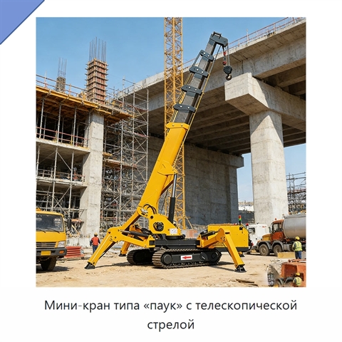 Мини-кран типа «паук» с телескопической стрелой