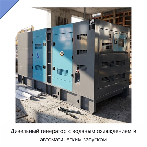 Дизельный генератор с водяным охлаждением и автоматическим запуском