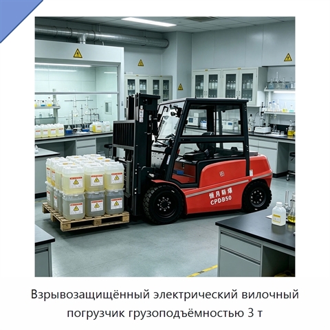 Взрывозащищённый электрический вилочный погрузчик грузоподъёмностью 3 т