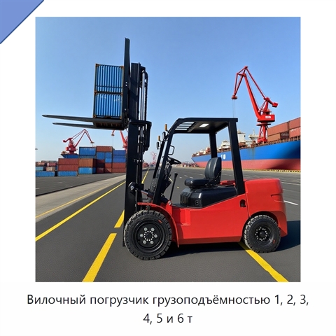 Вилочный погрузчик грузоподъёмностью 1, 2, 3, 4, 5 и 6 т