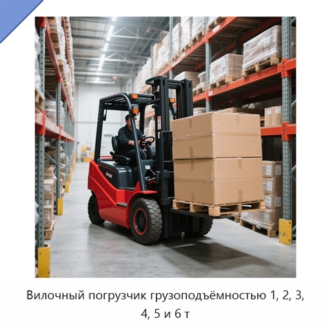 Вилочный погрузчик грузоподъёмностью 1, 2, 3, 4, 5 и 6 т