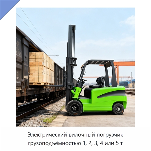 Электрический вилочный погрузчик грузоподъёмностью 1, 2, 3, 4 или 5 т