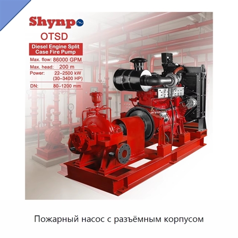 Пожарный насос с разъёмным корпусом