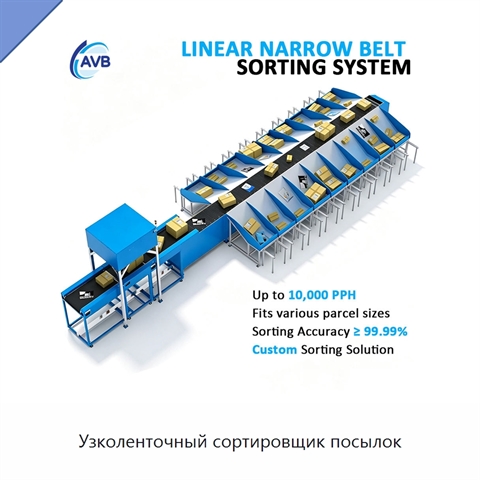 Узколенточный сортировщик посылок