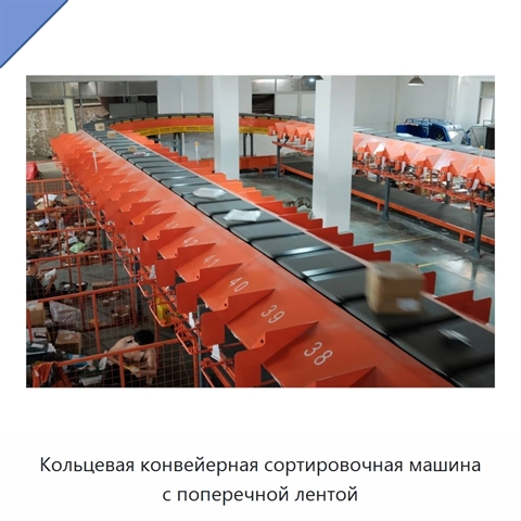 Кольцевая конвейерная сортировочная машина с поперечной лентой