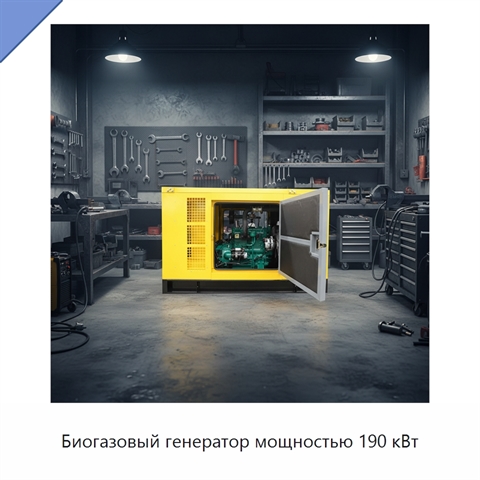 Биогазовый генератор мощностью 190 кВт