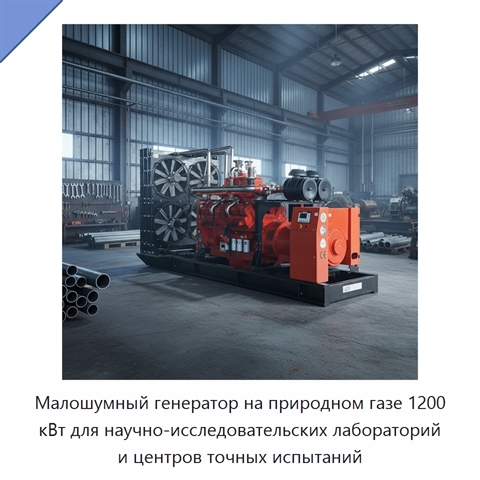 Малошумный генератор на природном газе 1200 кВт для научно-исследовательских лабораторий и центров точных испытаний
