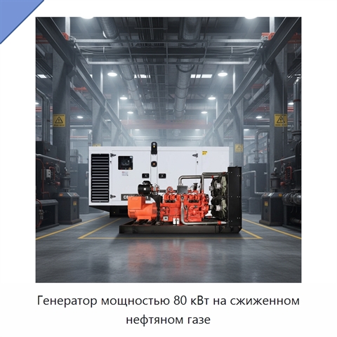Генератор мощностью 80 кВт на сжиженном нефтяном газе