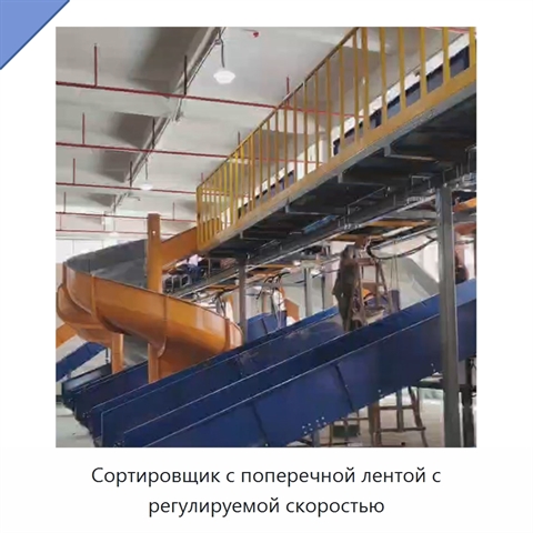 Сортировщик с поперечной лентой с регулируемой скоростью