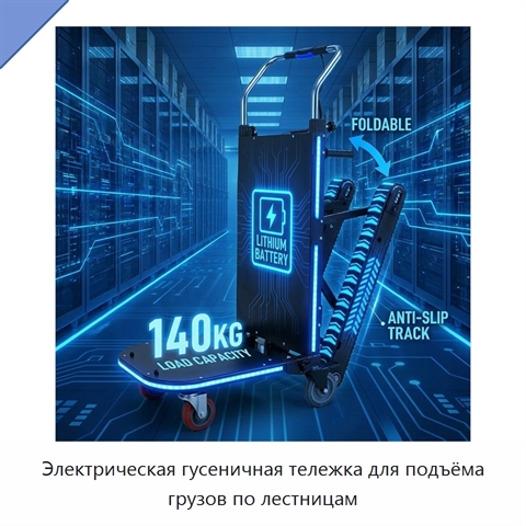 Электрическая гусеничная тележка для подъёма грузов по лестницам