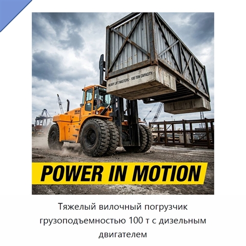 Тяжелый вилочный погрузчик грузоподъемностью 100 т с дизельным двигателем