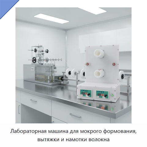Лабораторная машина для мокрого формования, вытяжки и намотки волокна