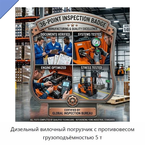 Дизельный вилочный погрузчик с противовесом грузоподъёмностью 5 т