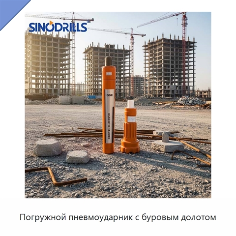 Погружной пневмоударник с буровым долотом