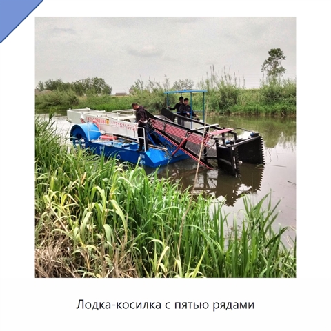 Лодка-косилка с пятью рядами