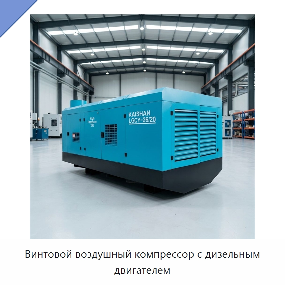Винтовой воздушный компрессор с дизельным двигателем — Промышленные компрессоры