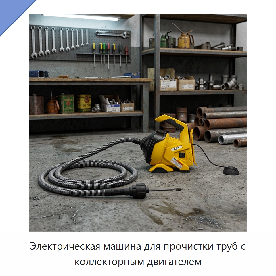 Электрическая машина для прочистки труб с коллекторным двигателем — Специальный электроинструмент