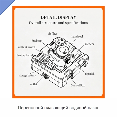 Переносной плавающий водяной насос