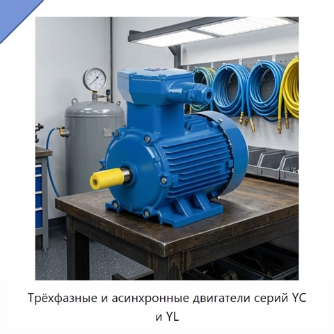 Трёхфазные и асинхронные двигатели серий YC и YL