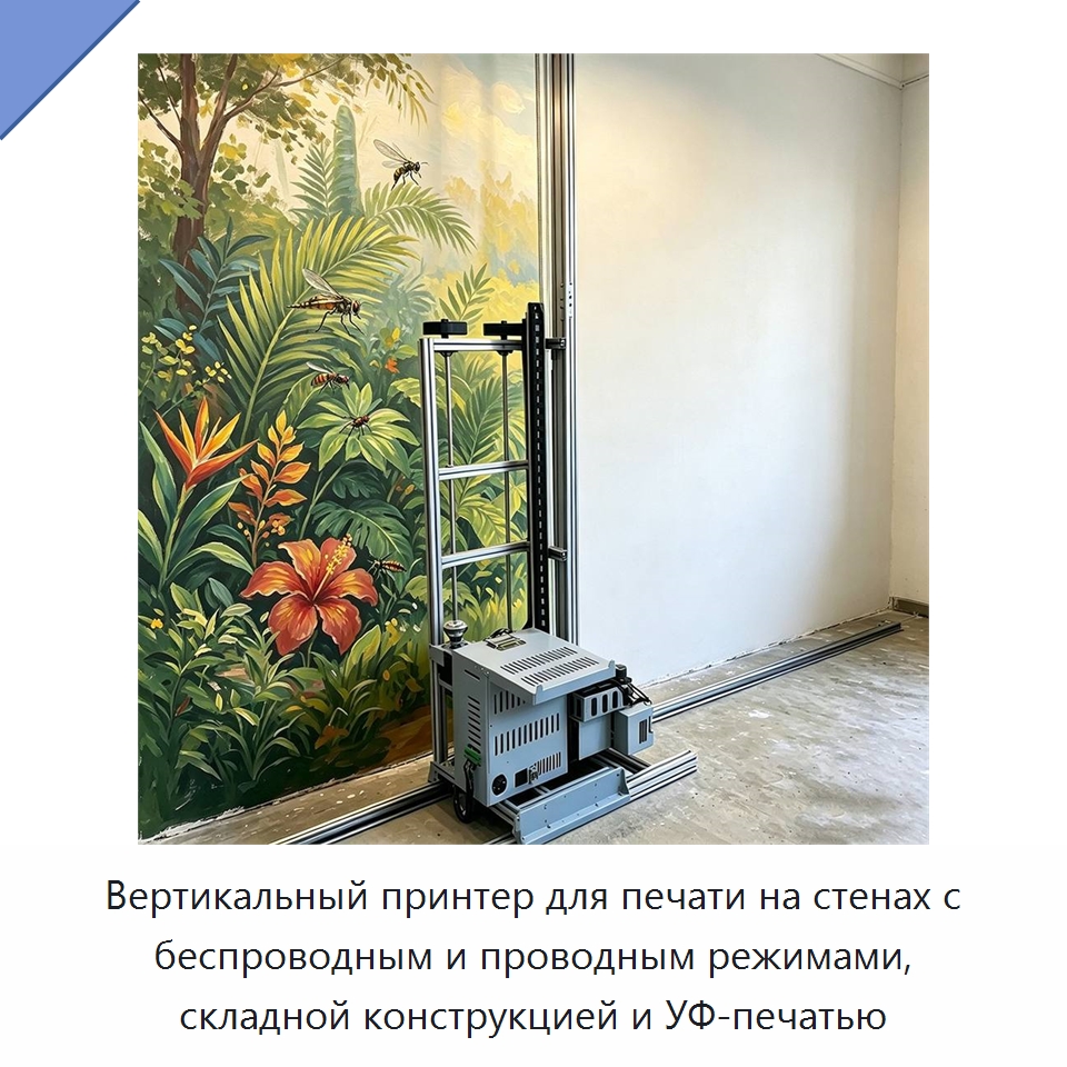 Вертикальный принтер для печати на стенах с беспроводным и проводным режимами, складной конструкцией и УФ-печатью — Специальная строительная техника