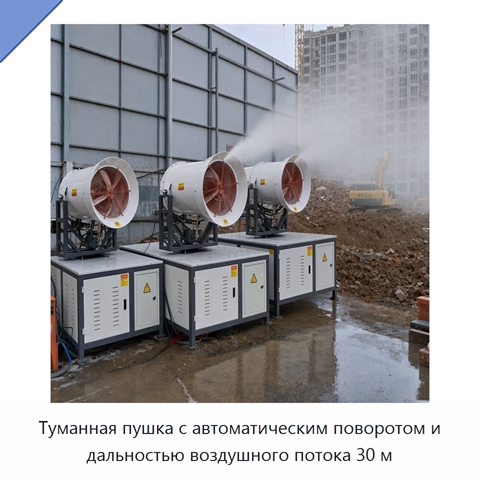 Туманная пушка с автоматическим поворотом и дальностью воздушного потока 30 м