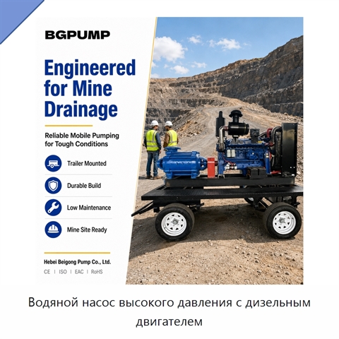 Водяной насос высокого давления с дизельным двигателем
