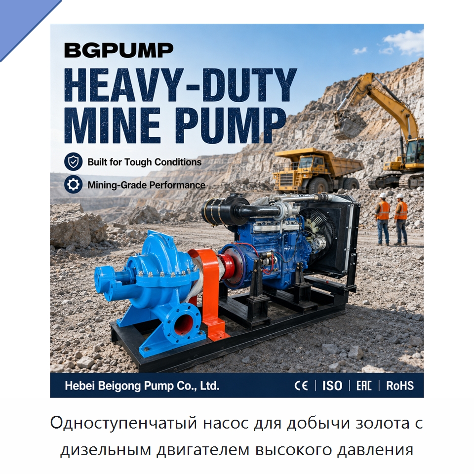 Одноступенчатый насос для добычи золота с дизельным двигателем высокого давления — Насосы