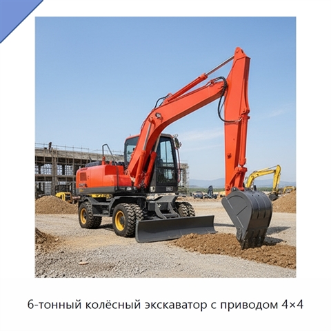 6-тонный колёсный экскаватор с приводом 4×4