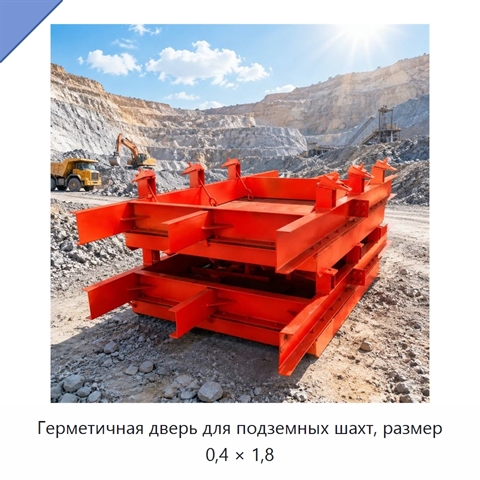 Герметичная дверь для подземных шахт, размер 0,4 × 1,8