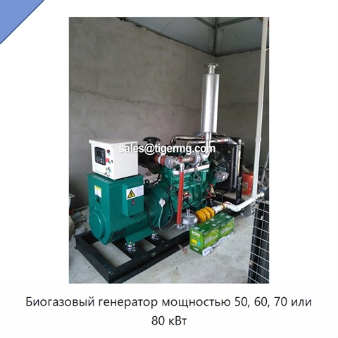 Биогазовый генератор мощностью 50, 60, 70 или 80 кВт