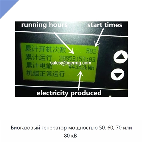 Биогазовый генератор мощностью 50, 60, 70 или 80 кВт
