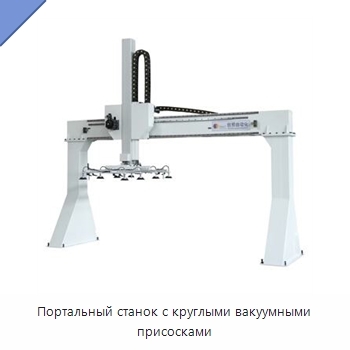 Портальный станок с круглыми вакуумными присосками