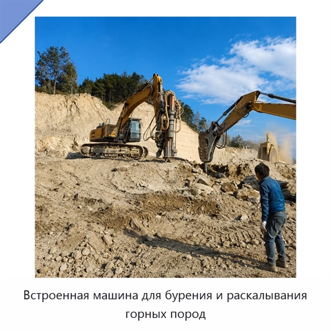 Встроенная машина для бурения и раскалывания горных пород