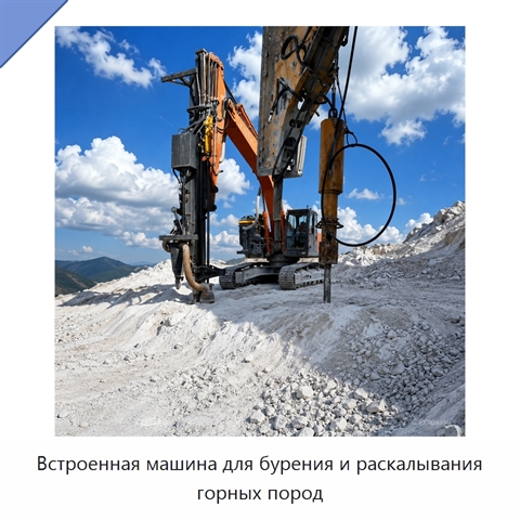 Встроенная машина для бурения и раскалывания горных пород