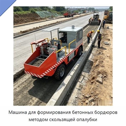 Машина для формирования бетонных бордюров методом скользящей опалубки