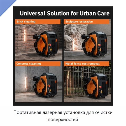 Портативная лазерная установка для очистки поверхностей
