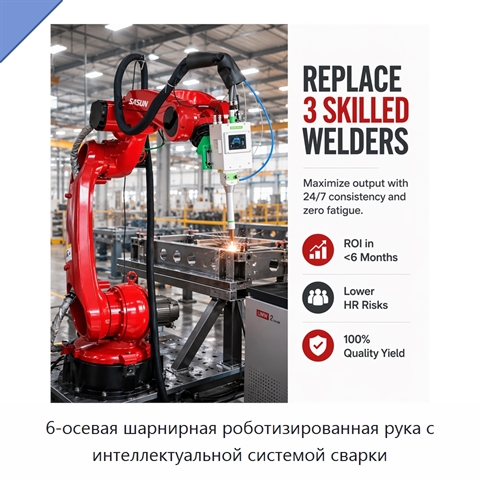 6-осевая шарнирная роботизированная рука с интеллектуальной системой сварки
