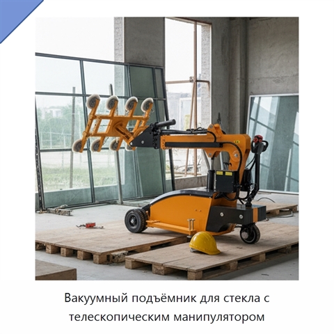 Вакуумный подъёмник для стекла с телескопическим манипулятором