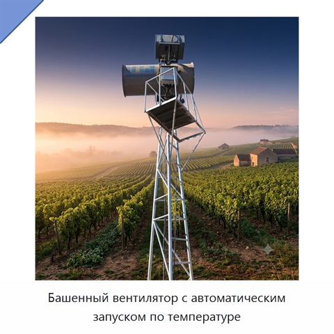 Башенный вентилятор с автоматическим запуском по температуре